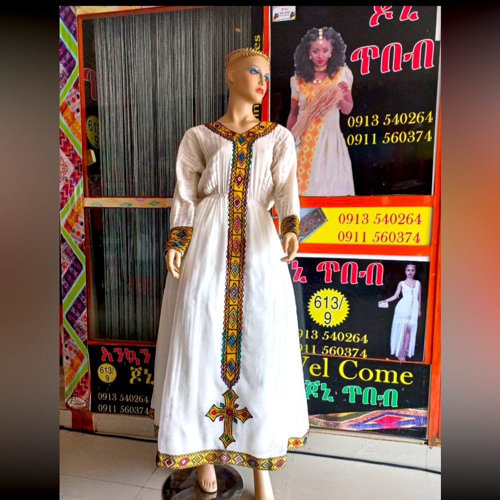 Ethiopian, eritrean traditional woman’s dress